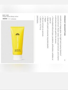 Victoria's secret pink happy nation body lotion